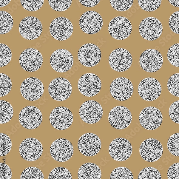 Fototapeta Animal print skin abstract vector hand-drawn seamles patterns with circles for textile design, paper, fabrics, digital, craft and ither design purposes
