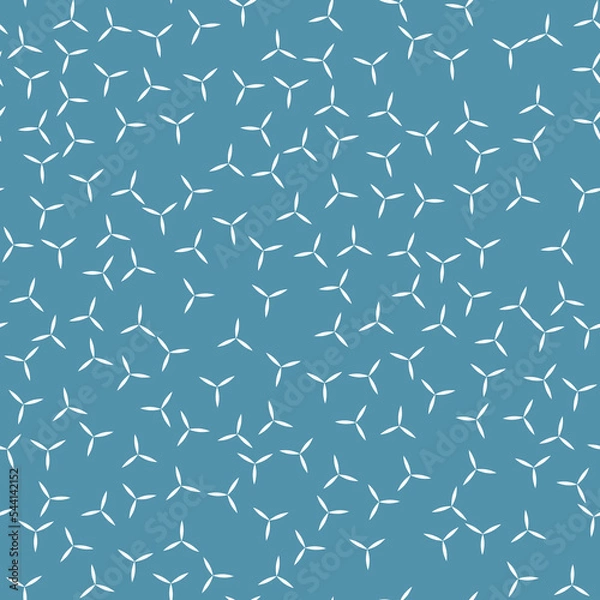 Obraz Flowers abstract vector pattern, blue neutral background