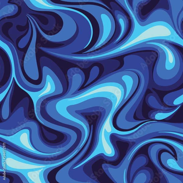 Fototapeta Marble camouflage texture seamless pattern. Abstract modern endless curve ornament for fabric and fashion textile print. Vector background.