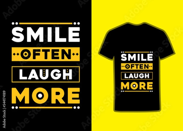 Obraz Smile often laugh more modern geometric typography inspirational quotes Tshirt design.