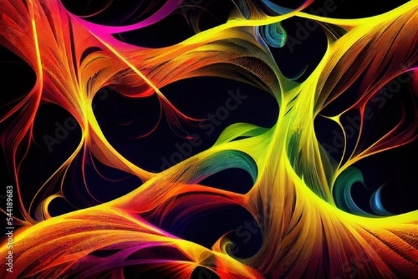 Fototapeta Abstract fractal art background full of color and of chaotic cosmic energy