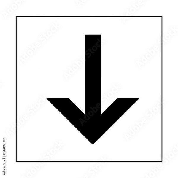 Fototapeta Pfeil nach unten - arrow down - Richtung - schwarz / black - Icon Grafik Button Zeichen Symbol 