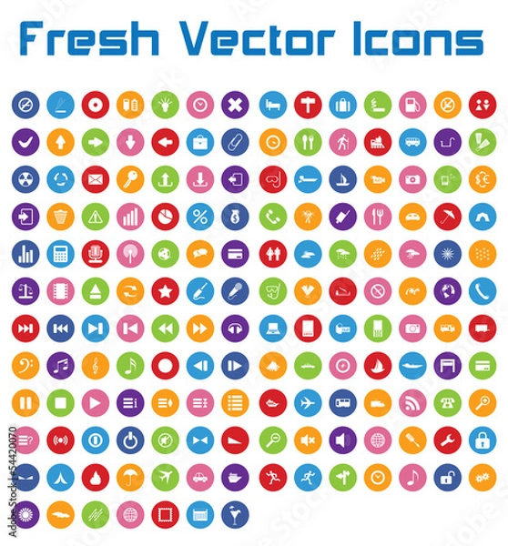 Fototapeta Fresh Vector Icons (circle version II )