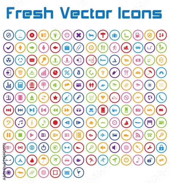Obraz Fresh Vector Icons (circle version)