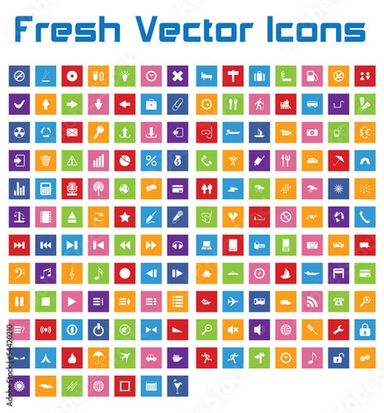 Fototapeta Fresh Vector Icons (square Version II )