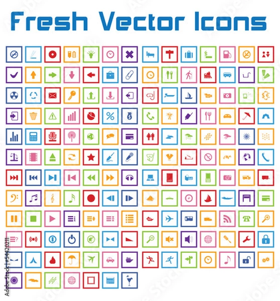 Fototapeta Fresh Vector Icons (square version)