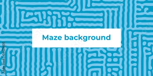 Fototapeta Abstract vector blue maze background
