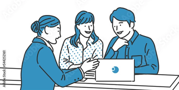 Obraz お店でスタッフに説明を受ける夫婦