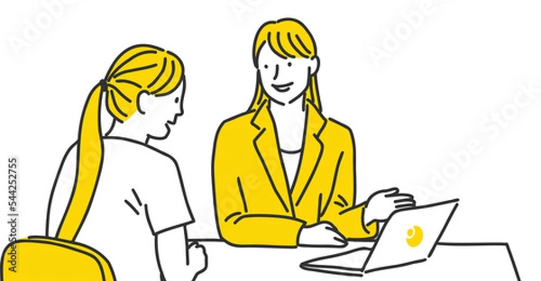 Obraz スタッフがお客様へご説明するイラスト