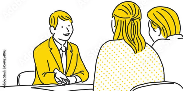 Obraz ご夫婦に説明をするビジネスマン