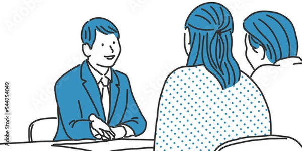 Obraz ご夫婦に説明をするビジネスマン