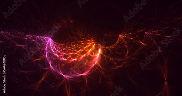 Fototapeta 3D rendering abstract colorful fractal light background