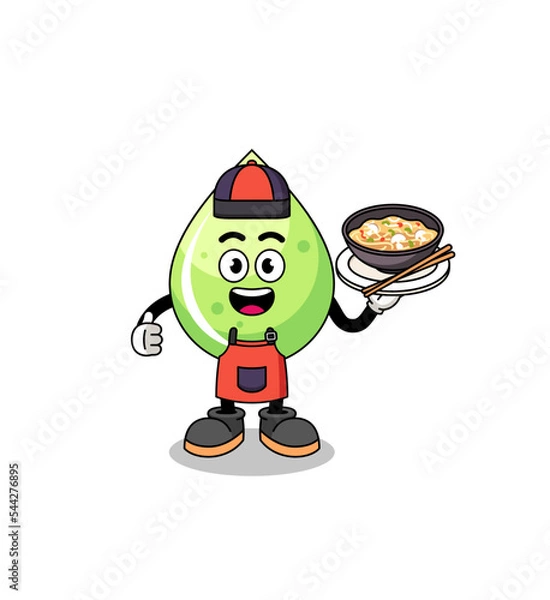 Fototapeta Illustration of melon juice as an asian chef