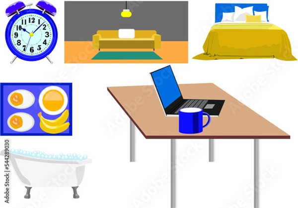 Obraz Daily routine isolated on the white background