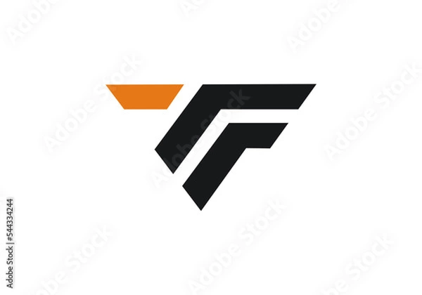 Fototapeta initial logo letter FT triangle initial company icon business logo background illustration