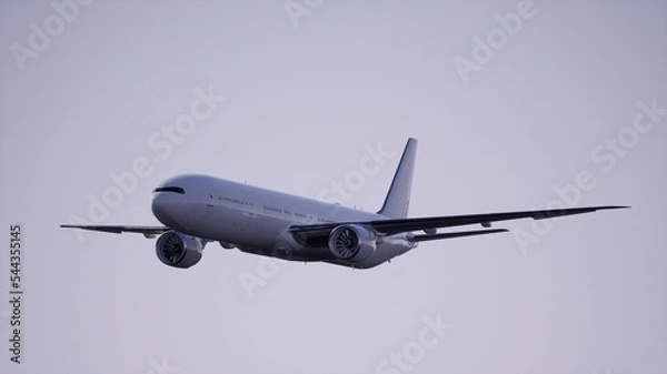 Fototapeta airplane in the sky front view