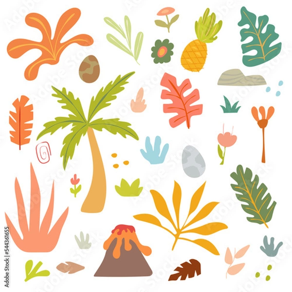 Fototapeta Bright Hand drawn beautiful exotic floral design. Colourful abstract patterns. 