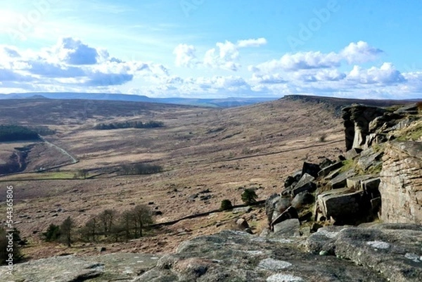 Obraz Stanage Edge, landscape with sky