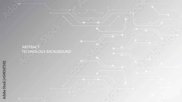 Obraz Grey white Abstract technology background, Hi tech digital connect, communication, high technology concept, science
