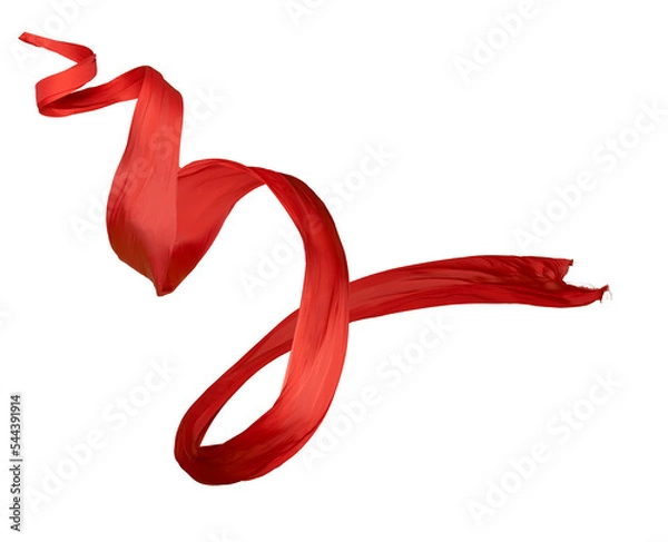 Obraz red ribbon on white background