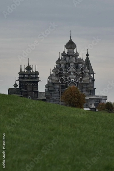 Fototapeta Wooden architectural ensemble on Kizhi island
