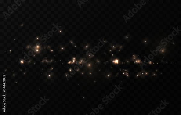 Obraz Vector magic dust. Gold dust png. Magic glow, light effect. Christmas background.