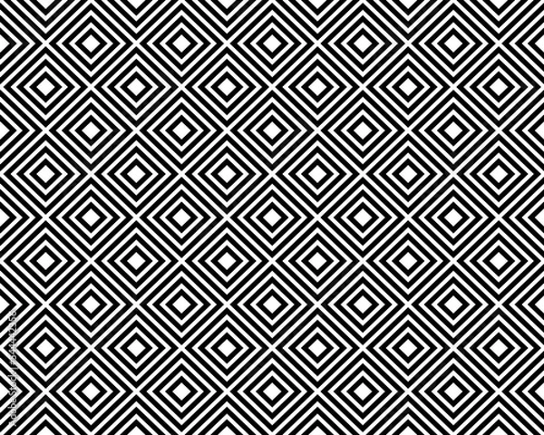 Fototapeta Black and white rhombus, seamless pattern 