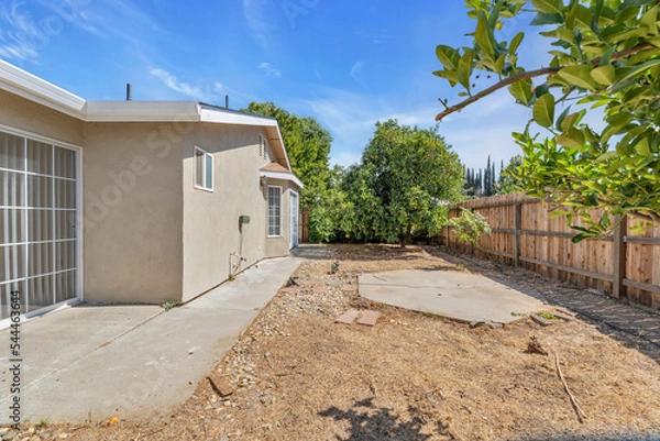 Obraz Backyard with bench and