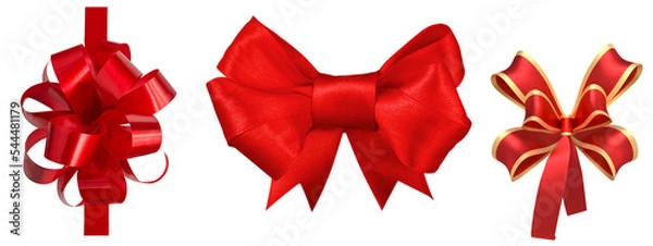 Fototapeta red ribbon bow with transparent background.ribbon collection for decoration.