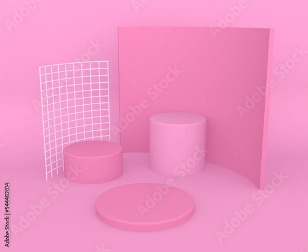 Fototapeta Pink backdrop with grid