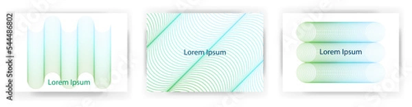 Obraz Postcard/はがきテンプレート/グラデーションラインアート/DM/ポストカード/名刺デザインの　テンプレートセット