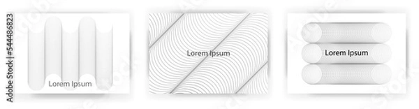 Obraz Postcard/はがきテンプレート/グラデーションラインアート/DM/ポストカード/名刺デザインの　テンプレートセット