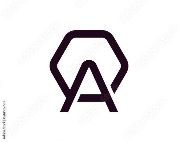 Fototapeta Geometric Hexagon A Logo for Modern Architecture Firms, A contemporary logo featuring a hexagon shape with the letter "A" inside, suitable for modern architecture and design firms.
