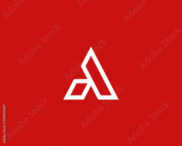 Fototapeta Red and White A Letter Logo for Bold Branding, A striking logo featuring the letter "A" in red and white, ideal for bold and dynamic brands.
