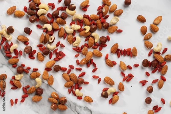 Obraz nut mixture on a light background
