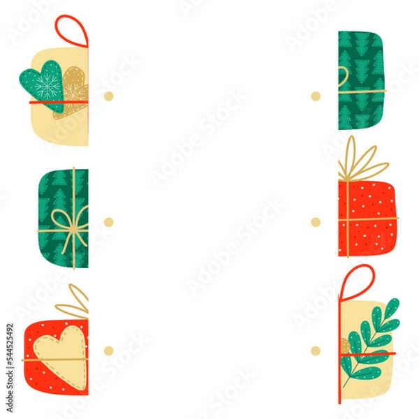 Fototapeta Development of children. Find a half. Puzzle, test, IQ, educational, for schoolchildren, preschoolers. Exercises on logic, attention. Christmas games for printing. Preparation for school.