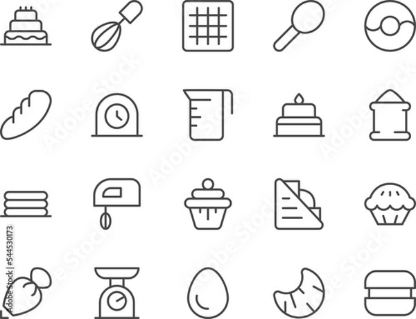 Obraz Bakery line icons set.