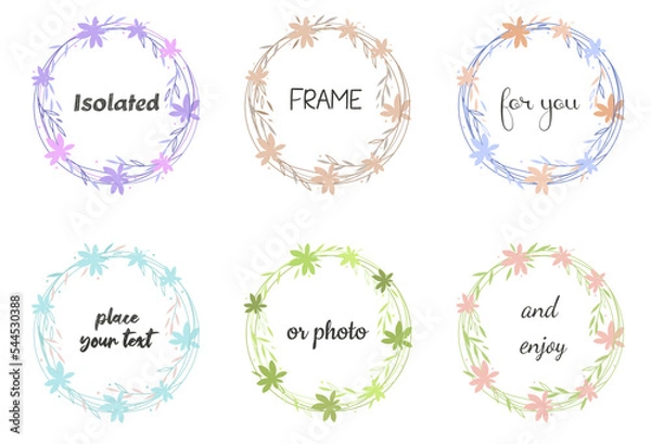 Obraz Set of isolated herbal frames 