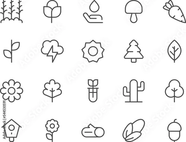 Obraz Nature line icons set.