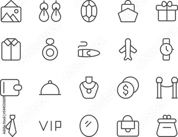 Obraz Luxury line icons set.