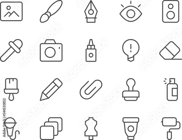 Obraz Art line icons set.