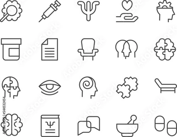 Obraz Therapy line icons set.