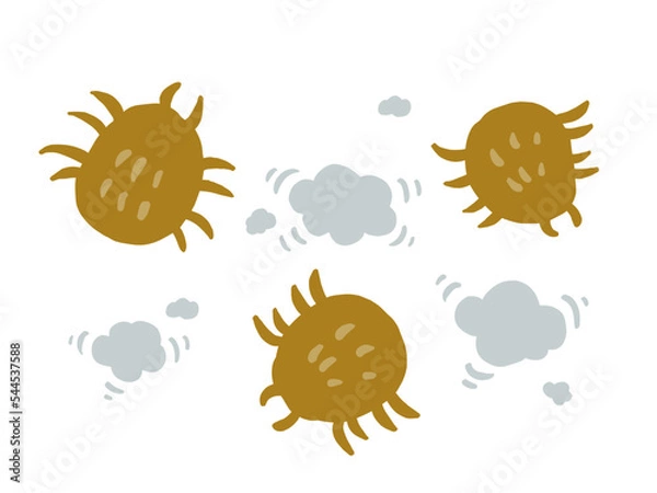 Fototapeta かわいいダニとホコリ／手描きイラスト素材