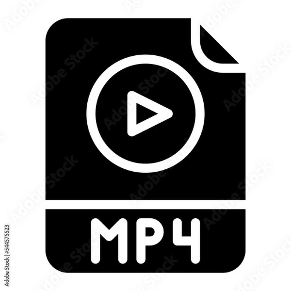 Fototapeta mp4 file format extension icon