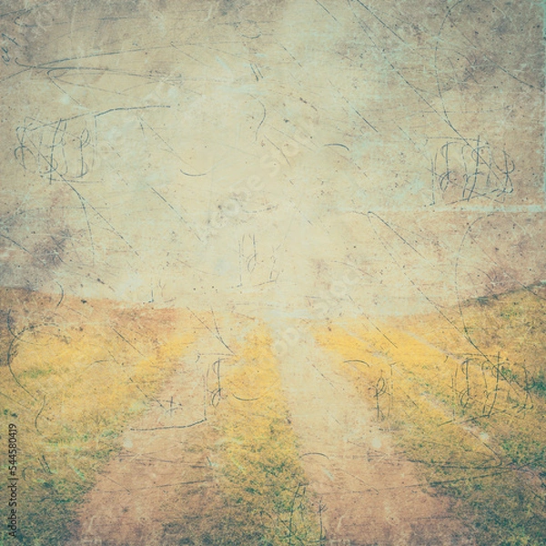 Obraz old texture with clouds and road vintage