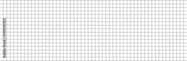 Obraz Net texture pattern on white background. Net texture pattern for backdrop and wallpaper. Realistic net pattern with black squares. Geometric background, vector illustration