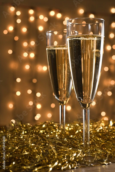 Obraz Dwa flety szampana.