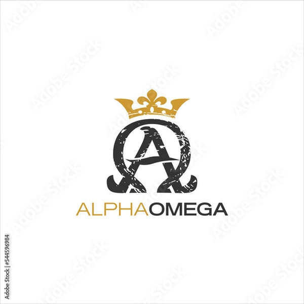 Fototapeta Rustic Alpha Omega Logo Design Template