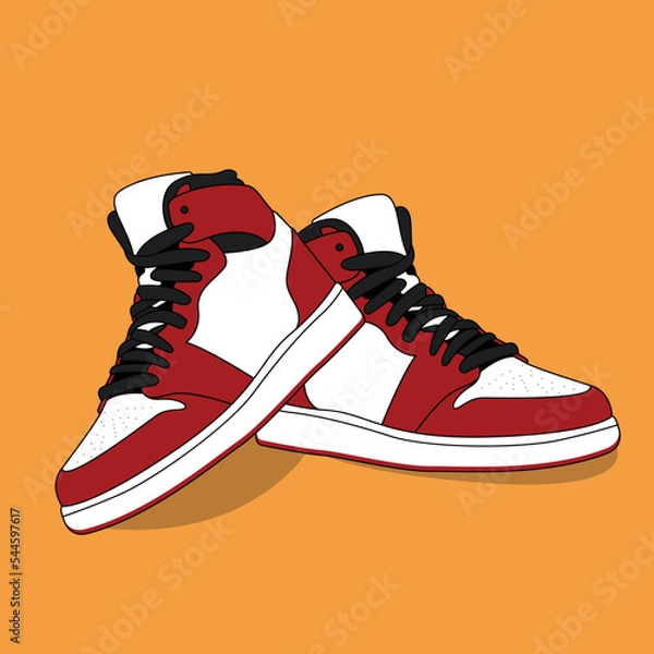 Fototapeta Shoes vector of casual shoes,vector design, using lineart and colors