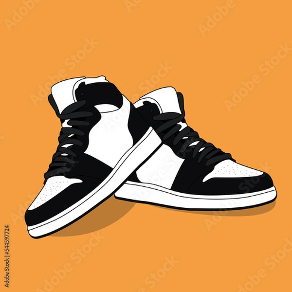 Fototapeta Shoes vector of casual shoes,vector design, using lineart and colors